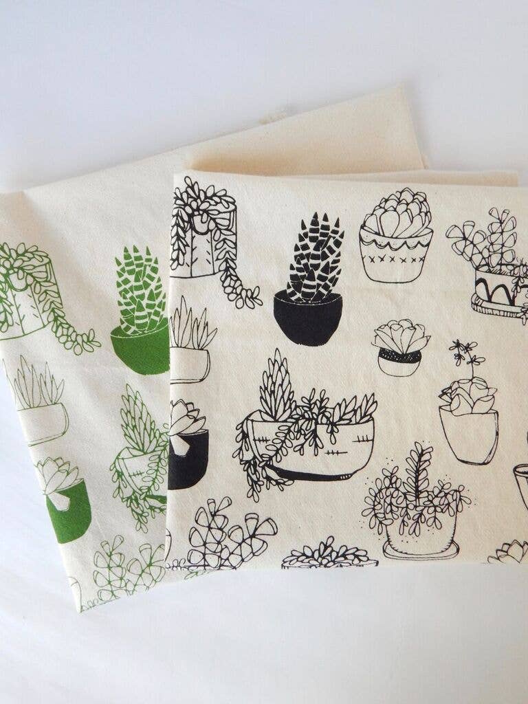 Succulents Kitchen Tea Towel