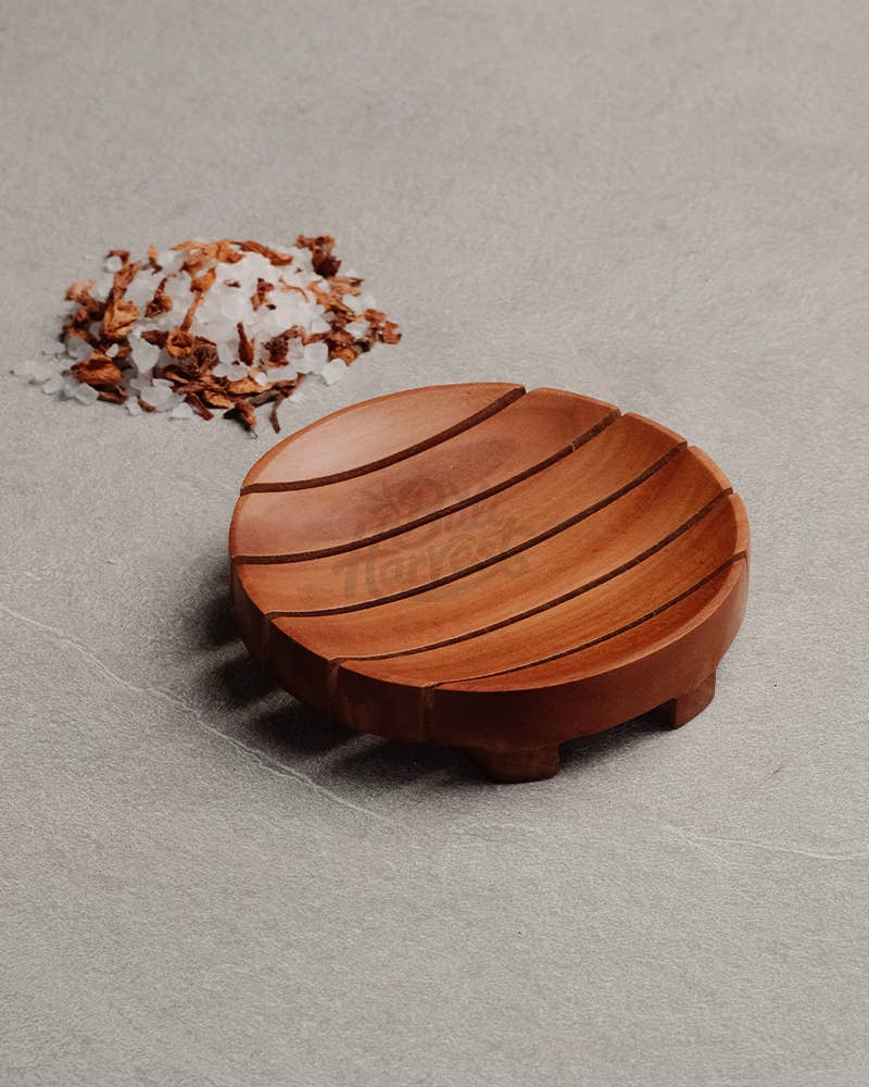 Teak Round Soap Dish