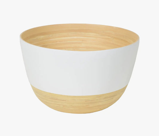 Large Tall Matte Bamboo Serving Bowl